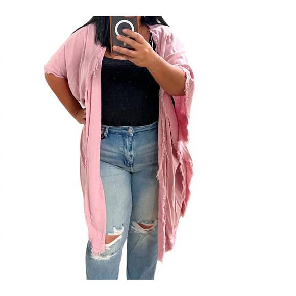 NEW HEYSON marcella open front kimono in pink - Picture 3 of 3